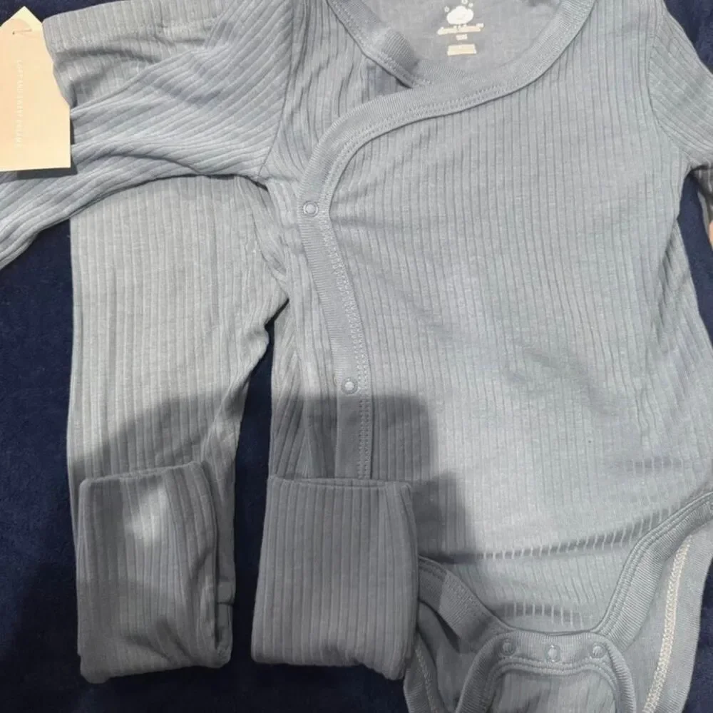 Cloud-island Blue and Grey Sleepsuits-babygrows